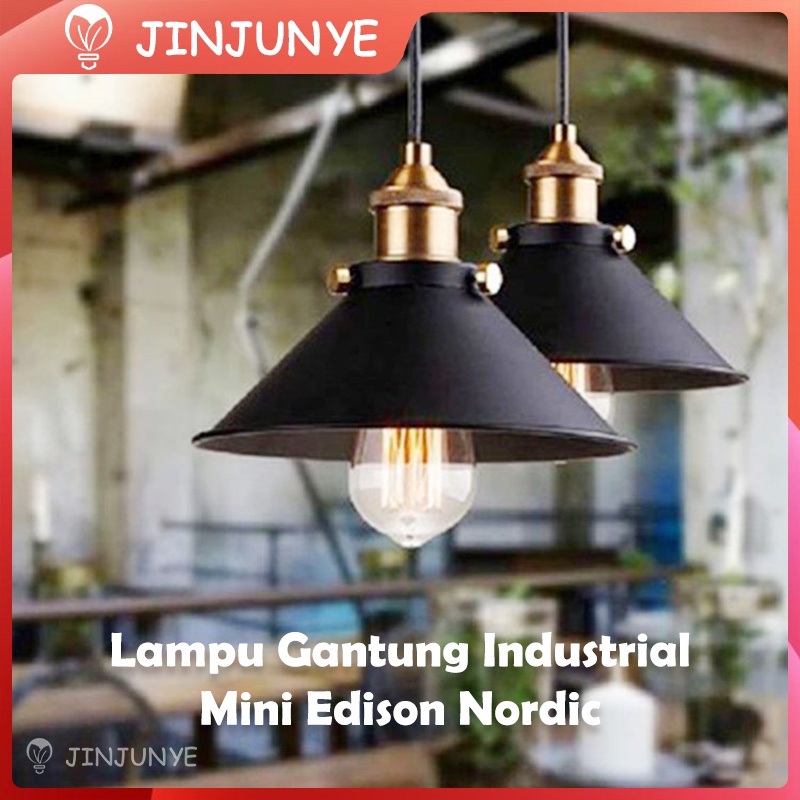 Lampu Gantung Industrial Mini Edison E27 Nordic Bar Besi untuk Dekorasi Rumah / Restoran / Toko Lampu Kafe Gantung Lampu Bar Minimalist JINY