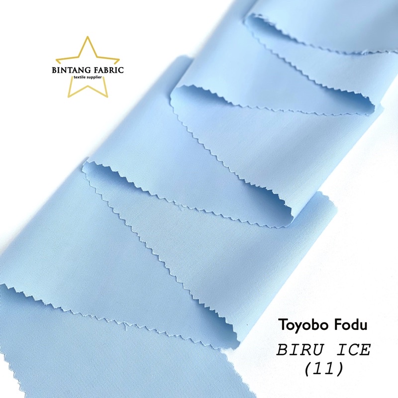 Bahan Kain Katun TOYOBO FODU 1 meter-Biru Ice