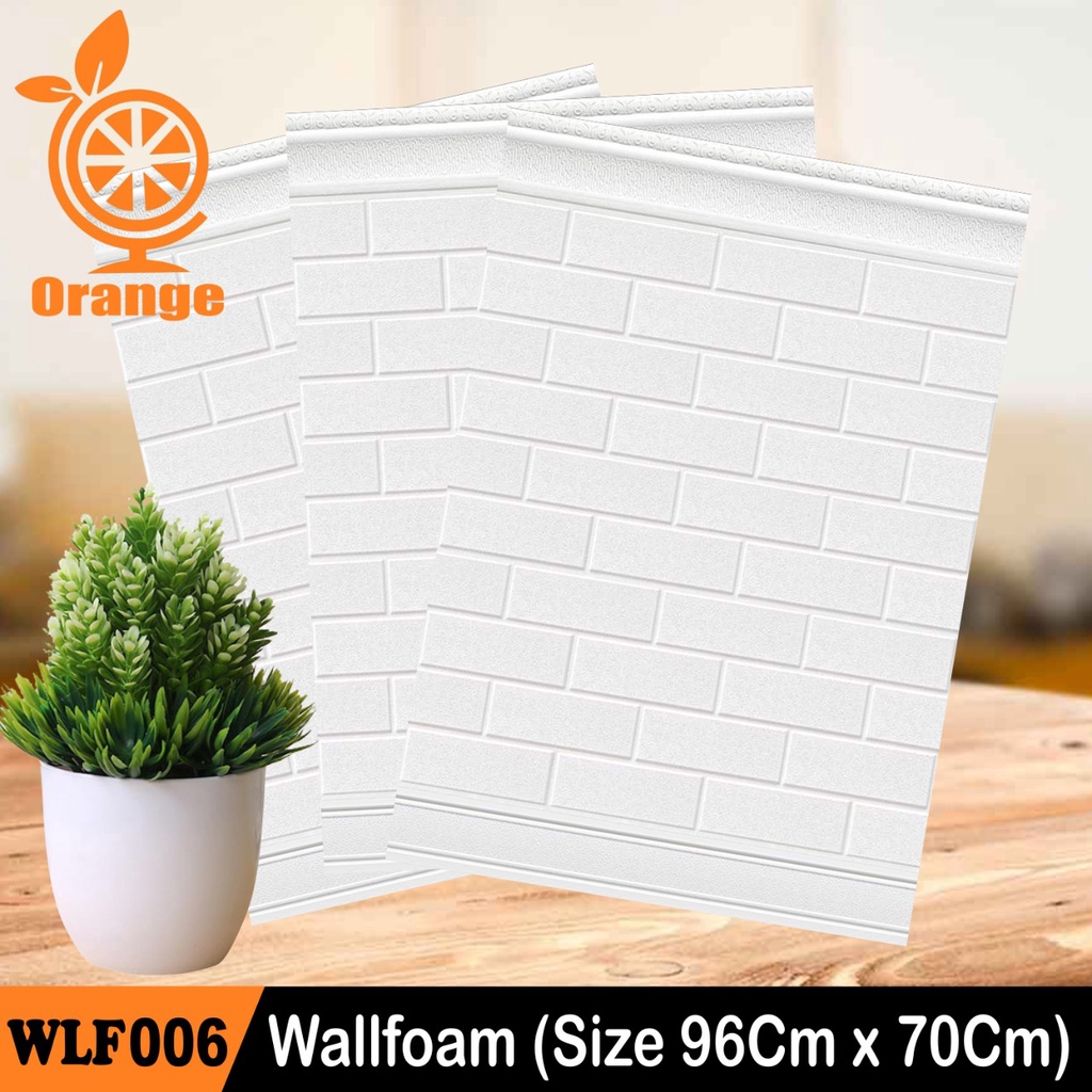 Wallpaper 3D Foam Brickfoam Elegan Maoulding Wallsticker Hiasan Dinding Dekorasi Diy 70Cm X 90Cm