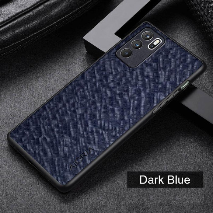 OPPO RENO 6 4G / RENO 6 5G SOFTCASE CANVAS CROSS PATTERN SILIKON COVER SOFT CASE - RENO 6 4G, Hitam