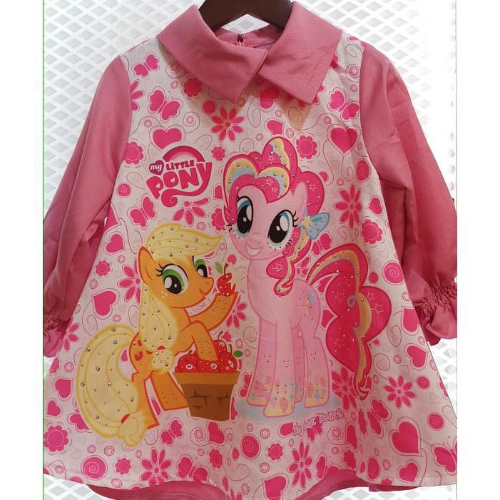 GROSIR 3pcs Dress Kerah Coco Ice 468 (4-7th)/Mini Dress Anak/Dress Balotelly Anak