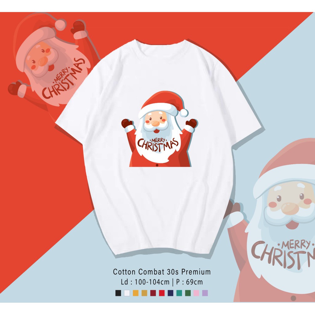 FREE CUSTOM NAMA - SANTA CLAUS YEY T-SHIRT / KOAS UNISEX CEWEK COWOK / CUSTOM EDISI NATAL