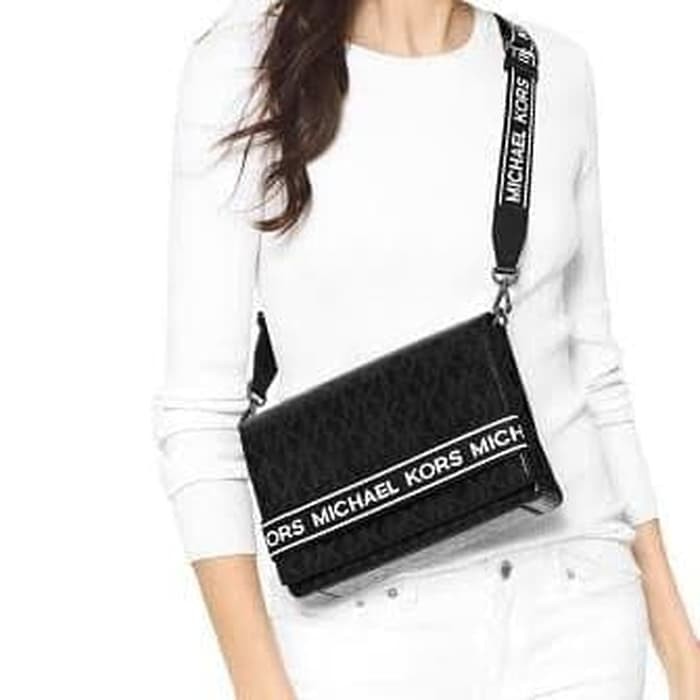 Jual FDC853 TAS MICHAEL KORS ORIGINAL MK BELLAMIE CROSSBODY LOGO BLACK br |  Shopee Indonesia