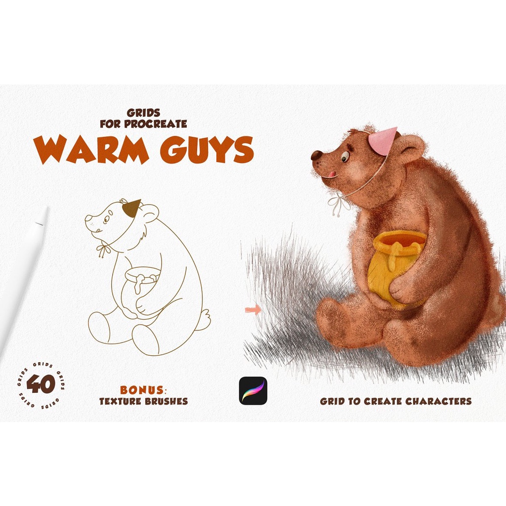 Procreate Brush - Warm Guys Grid for Procreate