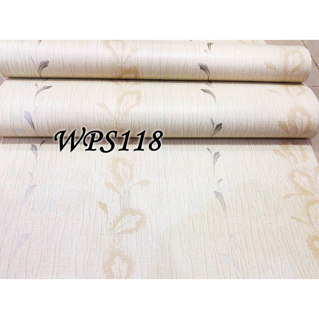 WALLPAPER STICKER 45CMX5M  WPS118 CREAM N GOLD SILVER VECTOR