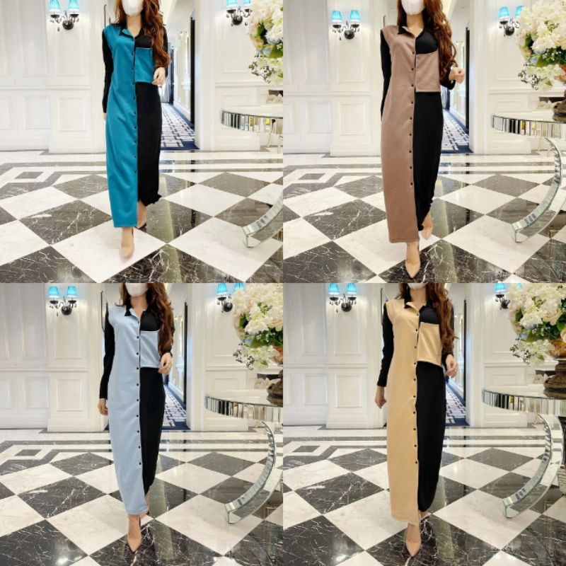 MAXI DRESS ZR SUEDE PREMIUM / LONG DRESS WANITA / FASHION WANITA NOB