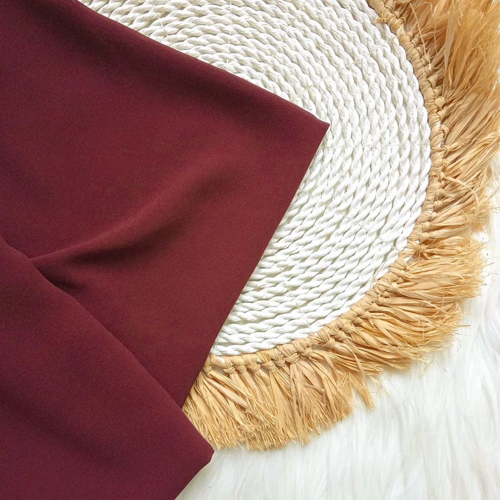 TRENDING Hijab Pashmina New Normal Pashmina Instan Instant Tanpa Pentul Lubang Telinga & Earphone By Elmaza Part 1-Maroon