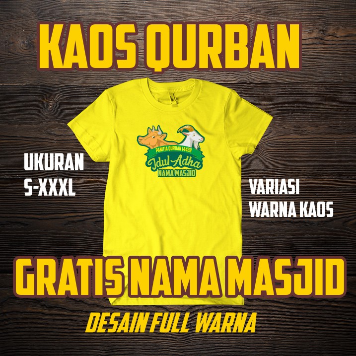 SABLON KAOS PANITIA QURBAN TERBARU 2021 GRATIS NAMA MASJID POLOS MURAH