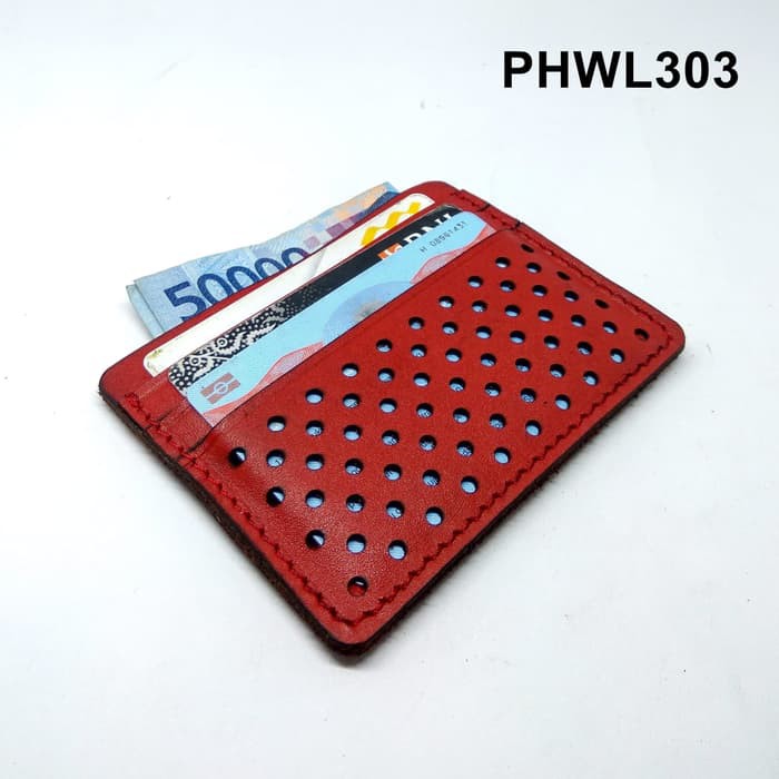 dompet kartu laser- card wallet - slim wallet warna merah PHWL303