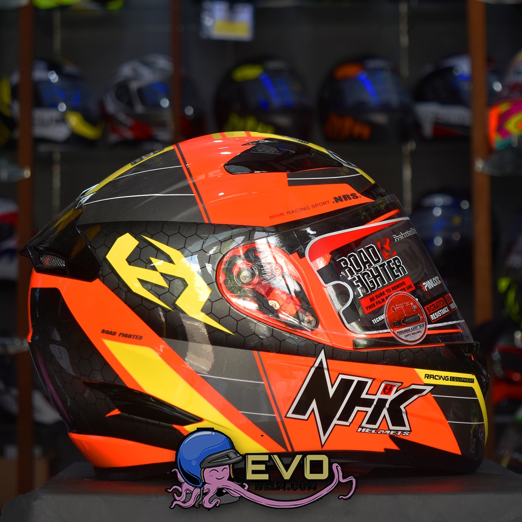 NHK RX9 NAVY ORANGE FLUO NHK SE GRAPHIC ORANGE FLUO - YELLOW ORIGINAL HELM NHK RX9 PAKET GANTENG