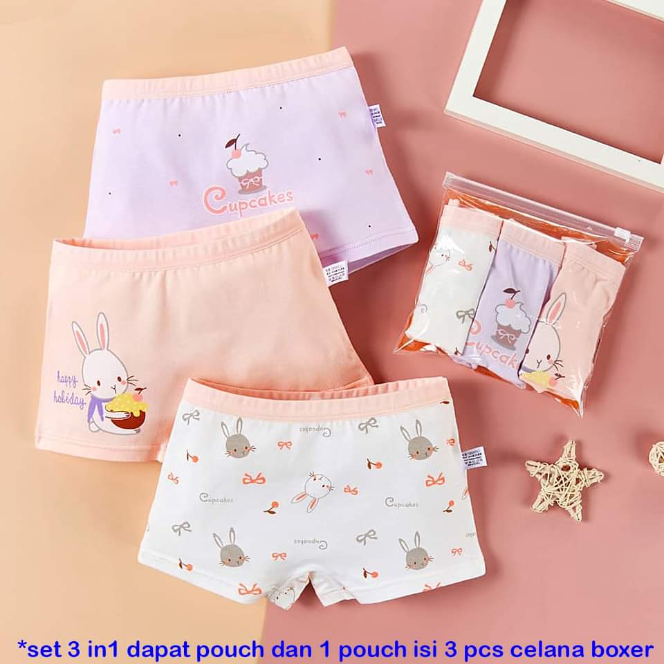 Celana Boxer Anak Perempuan Dengan Pouch