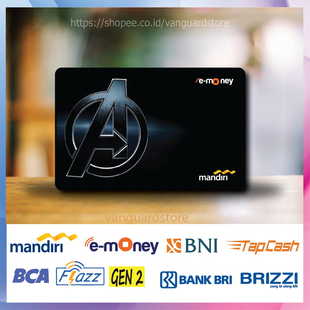 KARTU E MONEY E TOLL SUPERHERO LOGO AVENGERS ANIME 49 EMONEY MANDIRI FLAZZ BCA BNI TAPCASH BRIZZI