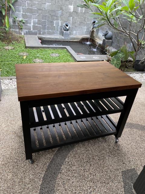 Talenan Kayu Meja / Meja Adonan / Meja Baking - Kayu Jati Knock Down