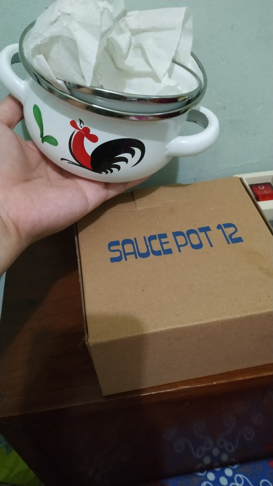 Panci Enamel Kecil Minipot 12cm Ayam Jago