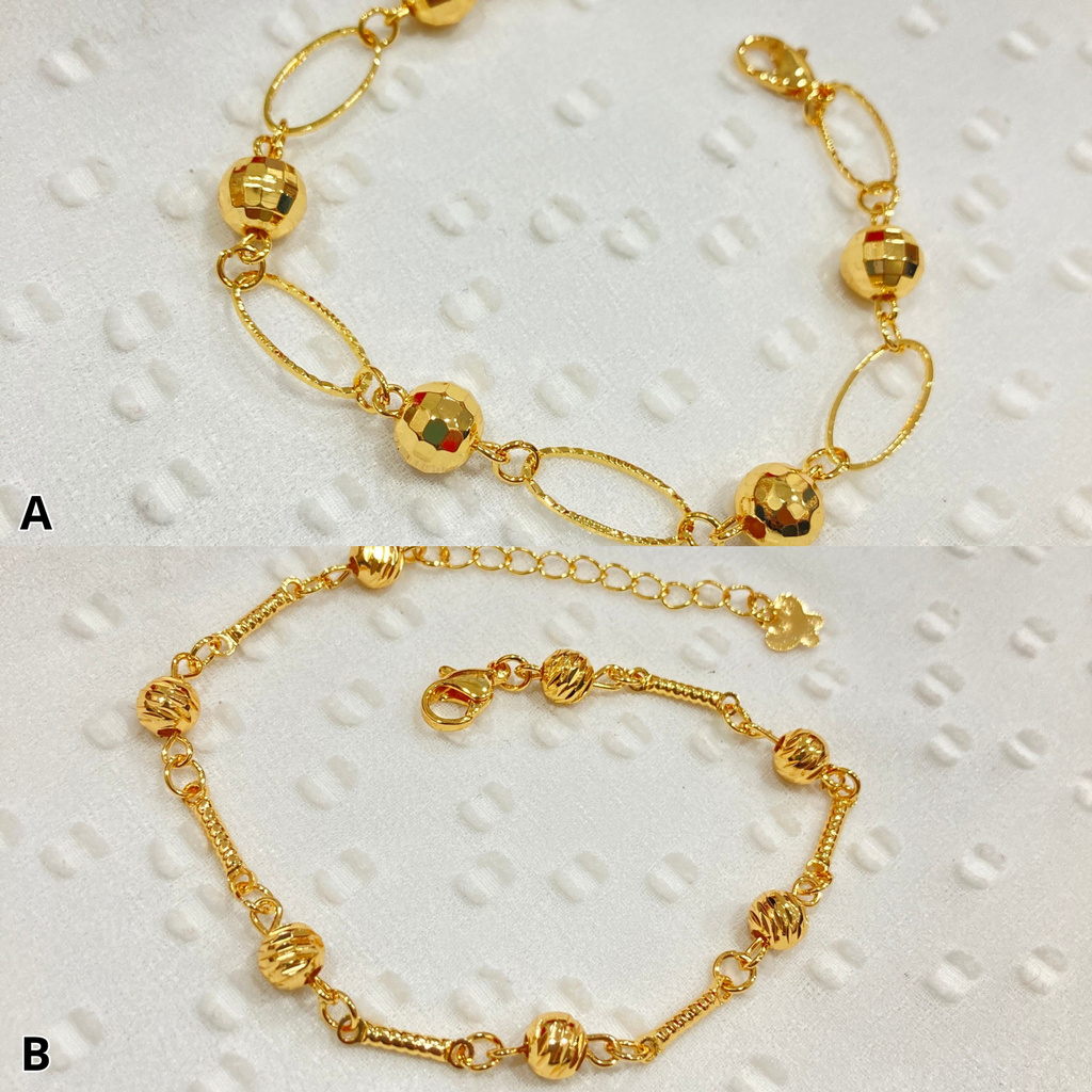 Gelang Titanium Gelang Tangan Wanita Gelang Emas Gelang Tangan Jurai Motif Bola Aksesoris GLE-029