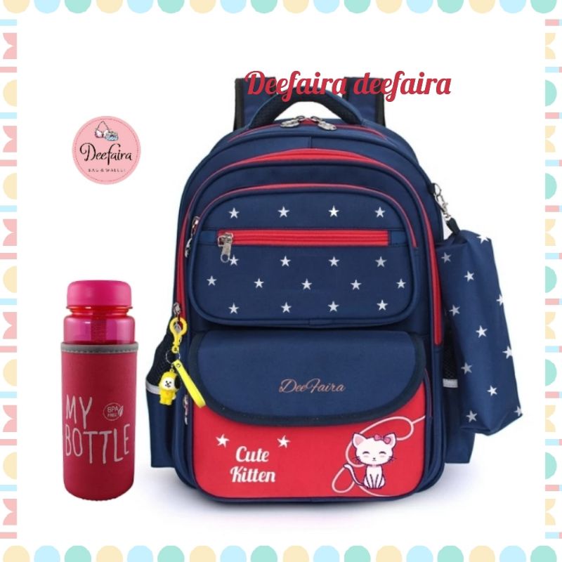 Tas Sekolah Anak Perempuan Ransel Wanita Backpack Set My Bottle