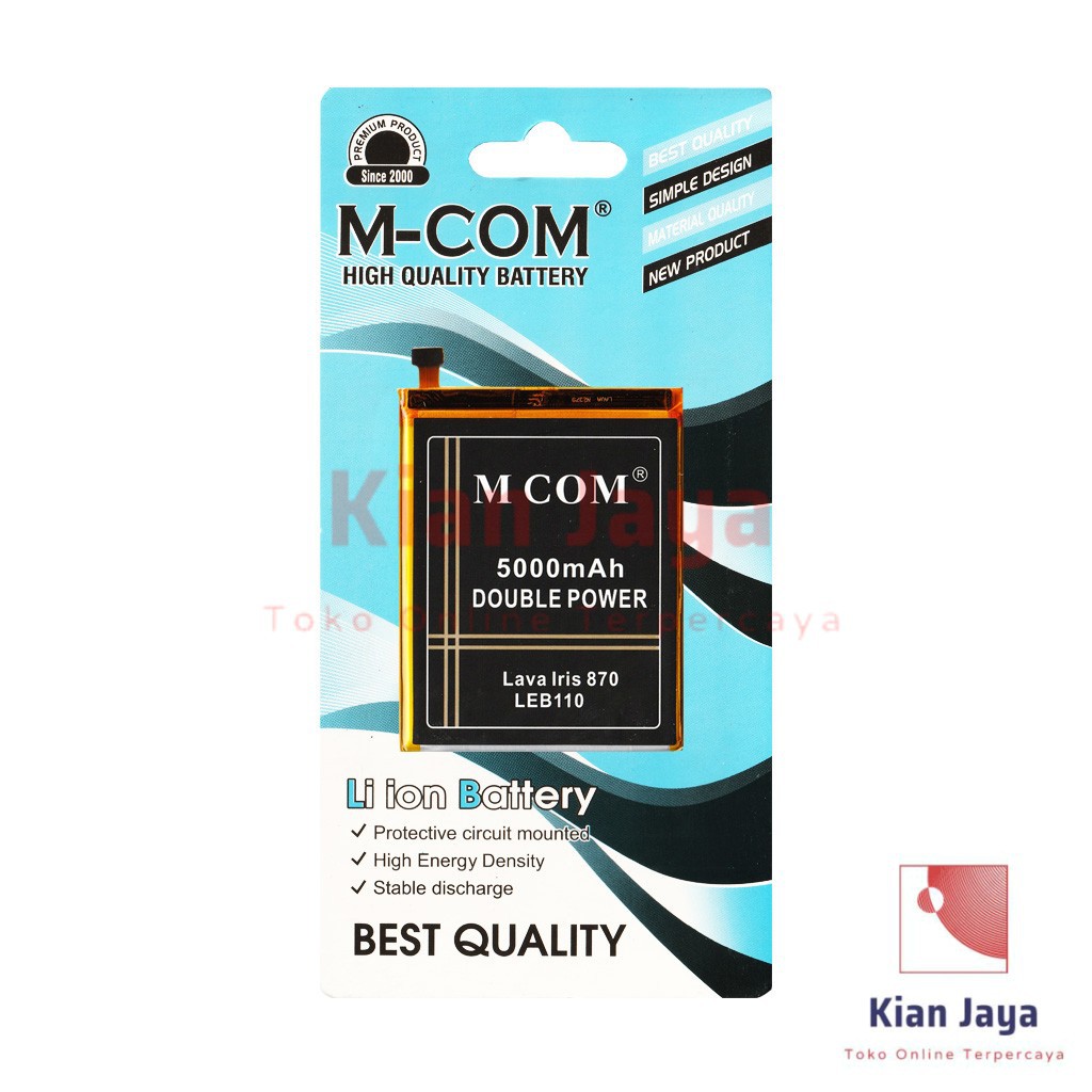 MCOM Baterai Hp LAVA Iris 870 / LEB110 Original Double Power Batre Batrai Battery Ori