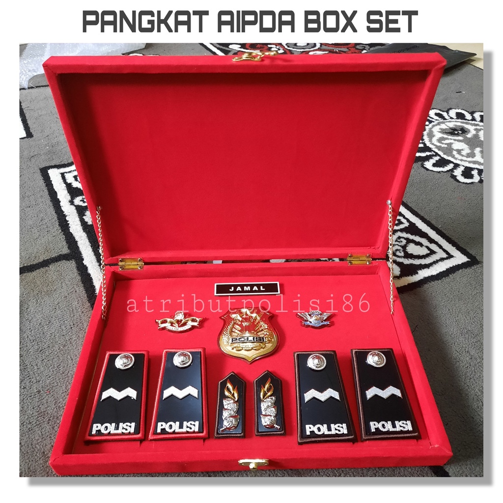 Pangkat Aipda Polri Box Set - Pangkat Polri - Pangkat Aipda Pdh - Pangkat Aipda Satu Set - Box Pangk