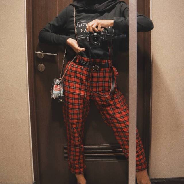 TARTAN PANTS  (RED/MERAH)