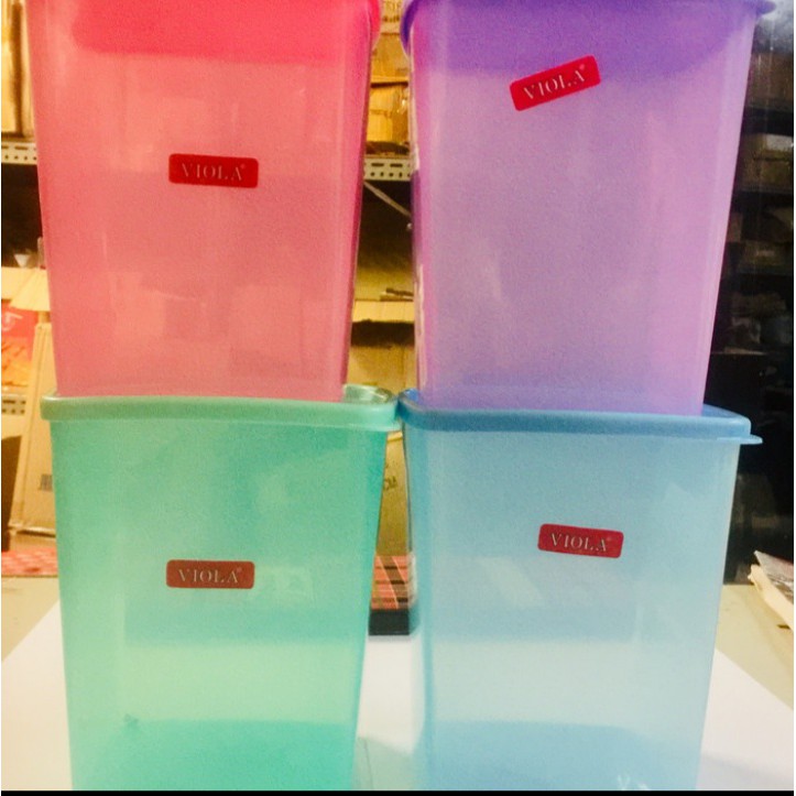 Toples Plastik Toples Segi Viola (L) Viola, Kotak Makan Bekal