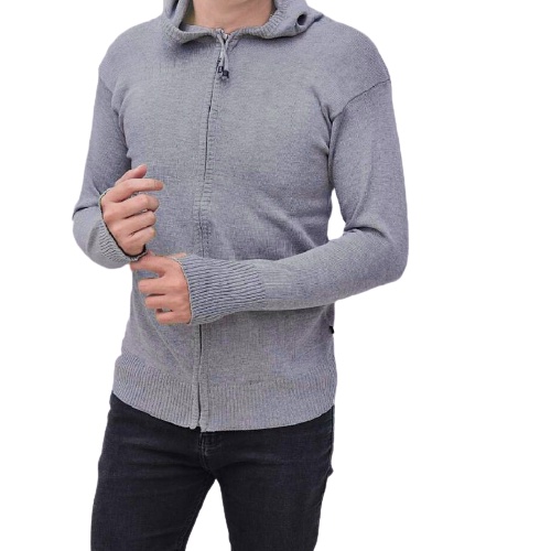 BAJUKECEE Jaket Sweater Rajut Navy Pria Harajuku