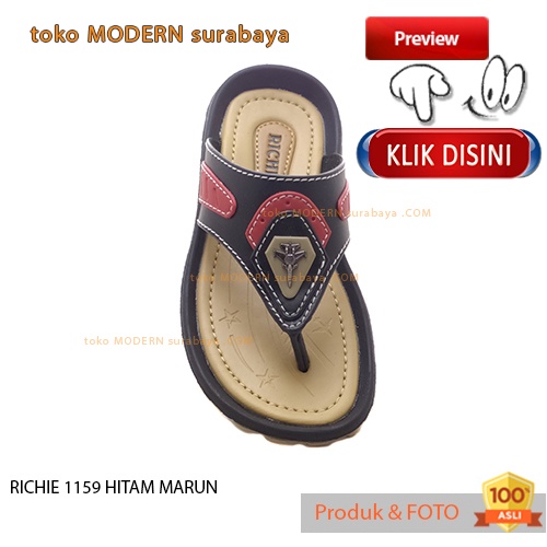 RICHIE 1159 HITAM MARUN sandal anak casual sandal jepit