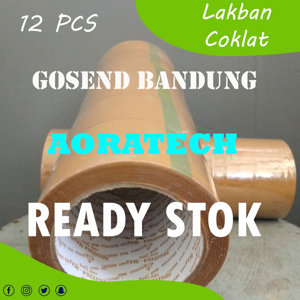 Lakban/Selotip Coklat murah 12 pcs Ready