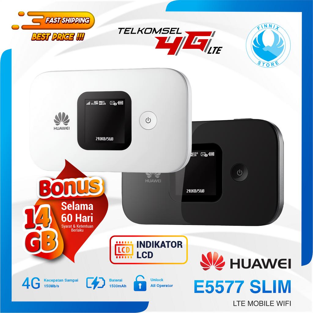 Huawei E5577 SLIM Modem Mifi 4G LTE Free TELKOMSEL 14GB UNLOCK VERSION