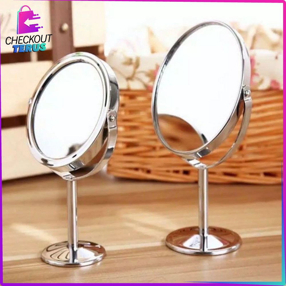 CT K87 Cermin 2 Sisi Kaca Rias Make Up Putar  Cermin Makeup Meja Standing Mirror Kaca Make up Rias