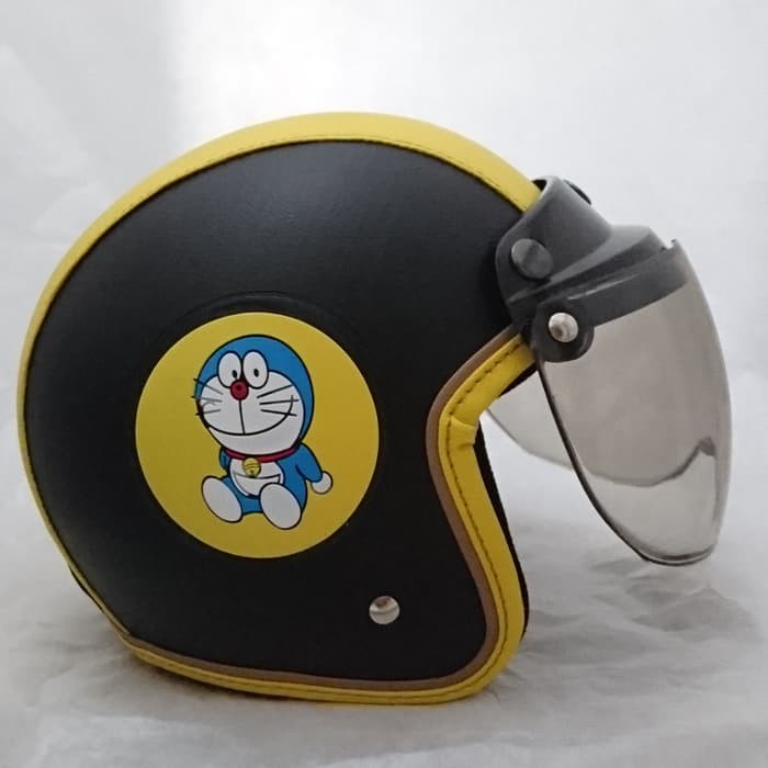 Helm Bogo anak kulit Doraemon Black Yellow