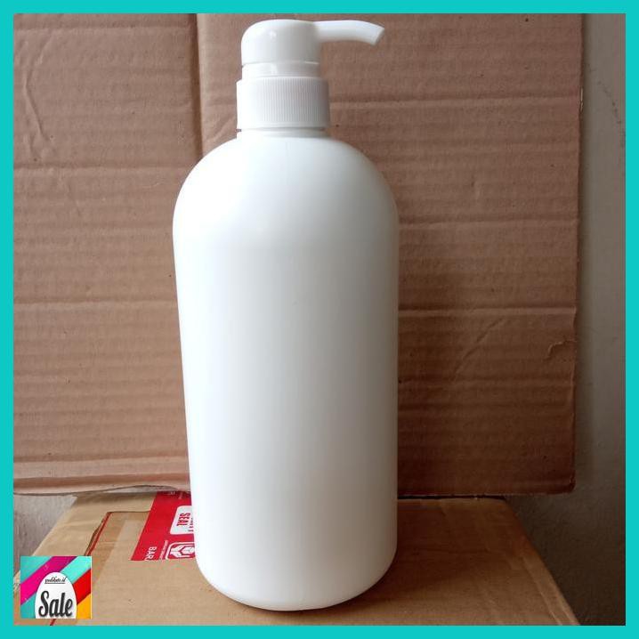 MAKEUPKEMASAN- BOTOL PUMP 1 LITER/ BOTOL 1000 ML - PUTIH -KECANTIKAN.