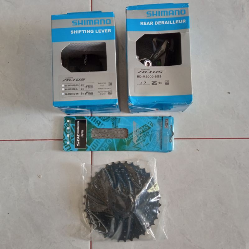 mini groupset shimano altus m2000 9 speed mtb minion sepeda lipat not alivio acera