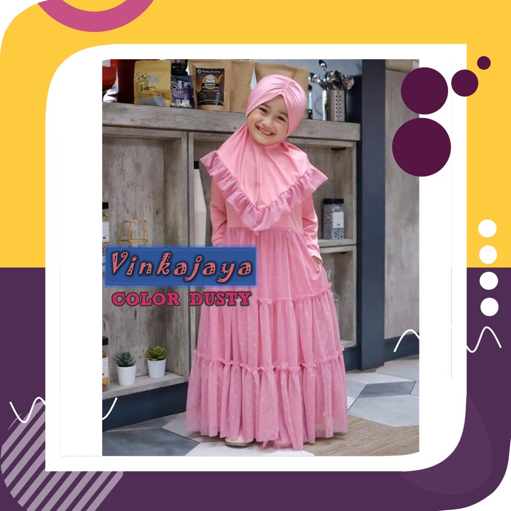 Baju Anak Perempuan Usia Umur 4 5 6 Tahun Thn Setelan Set Gamis Dress Gaun Pesta Cewek Afisakids