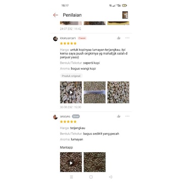 Biji Kopi mentah / greenbean Robusta asli lereng Semeru 1Kg