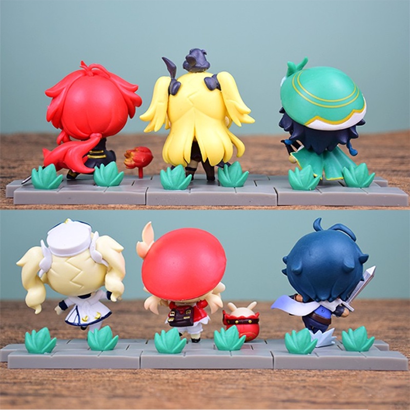Mainan Action Figure Klee Diluck Venti Fischl Kaeya Barbara Bahan PVC Untuk Dekorasi