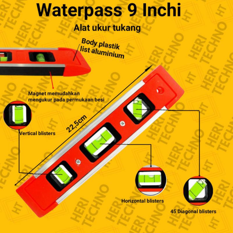 

WATERPASS MAGNET TORPEDO 9INCH INCHI ALAT UKUR PERTUKANGAN WATERPASS ALUMINIUM