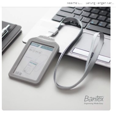 

Bantex Grey Dual Side ID Card Holder Lanyard Portrait #8881 05