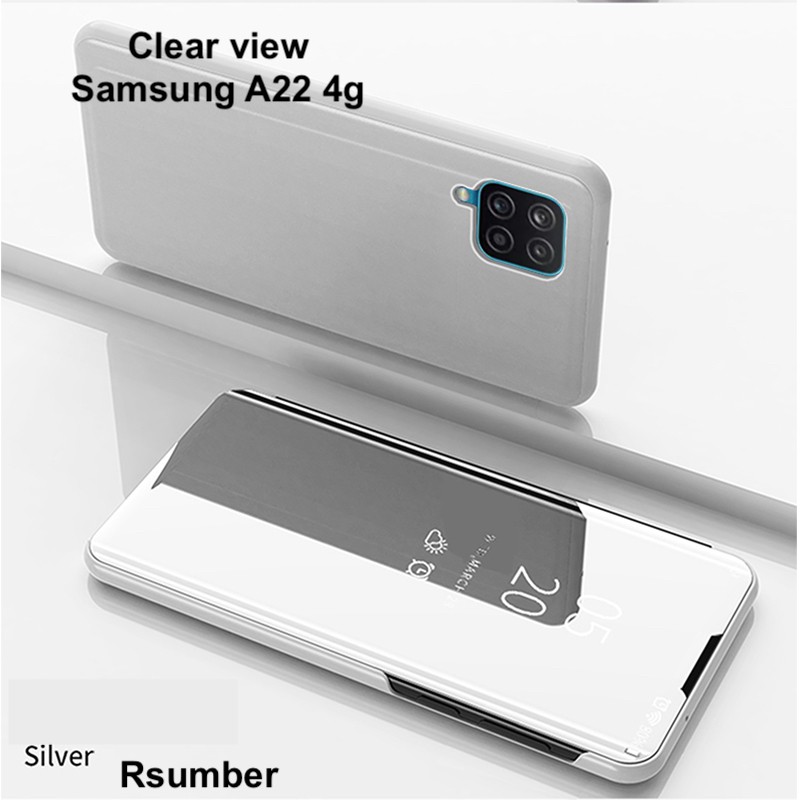 SAMSUNG A22 4G FLIP CASE CLEAR VIEW STANDING