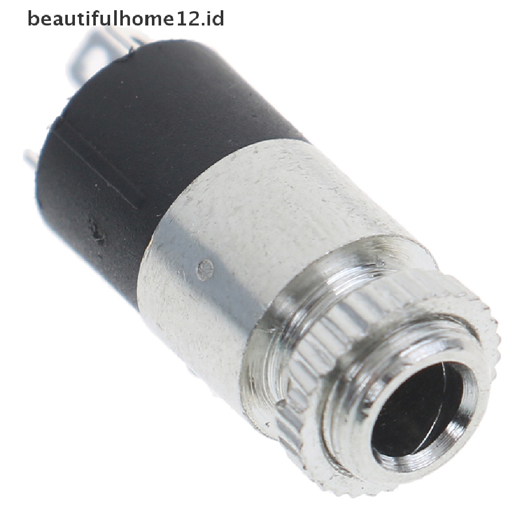 【beautifulhome12.id】 5Pcs Silver PJ392 3.5mm Stereo Female Audio Headphone Connector Jack Socket Plug .