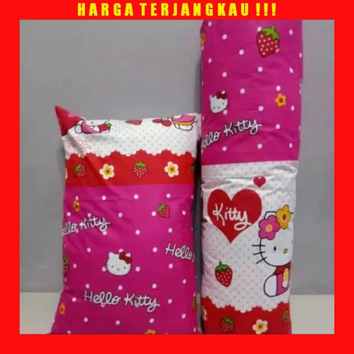 Sarung Bantal Karakter Doraemon Keropi Hellokity isi 1 pasang bantal dan guling