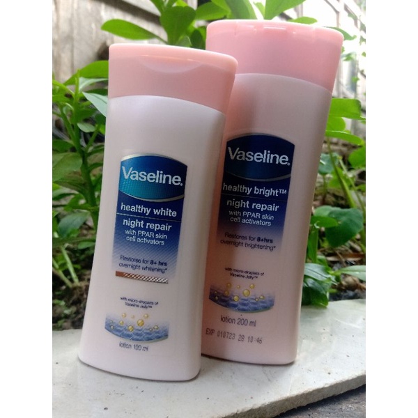 New - Vaseline Healthy White Night Repair - with PPAR cell activators handbody lotion khusus malam