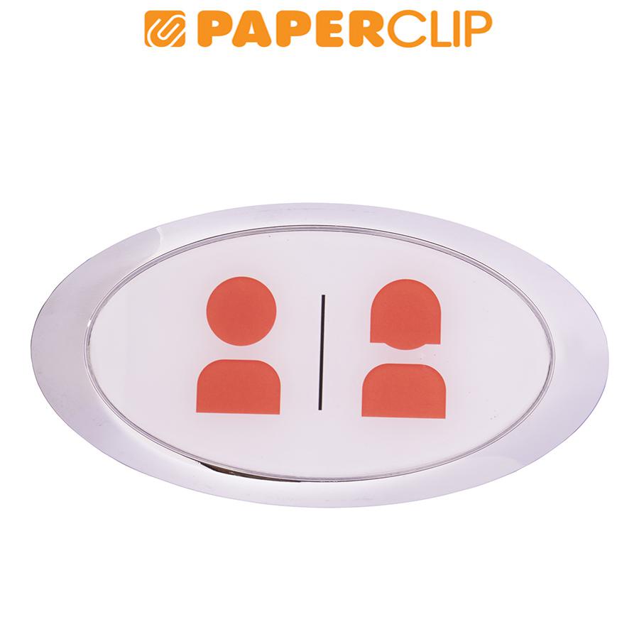 

SIGN LABEL RESTROOM CHROM OVAL UKURAN 8x15cm