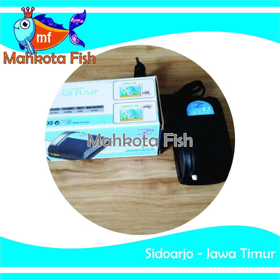 PAKET LENGKAP Aerator 1 Lubang | Air Pump Aquarium | Mesin Airator (GRATIS Buble Wrap)