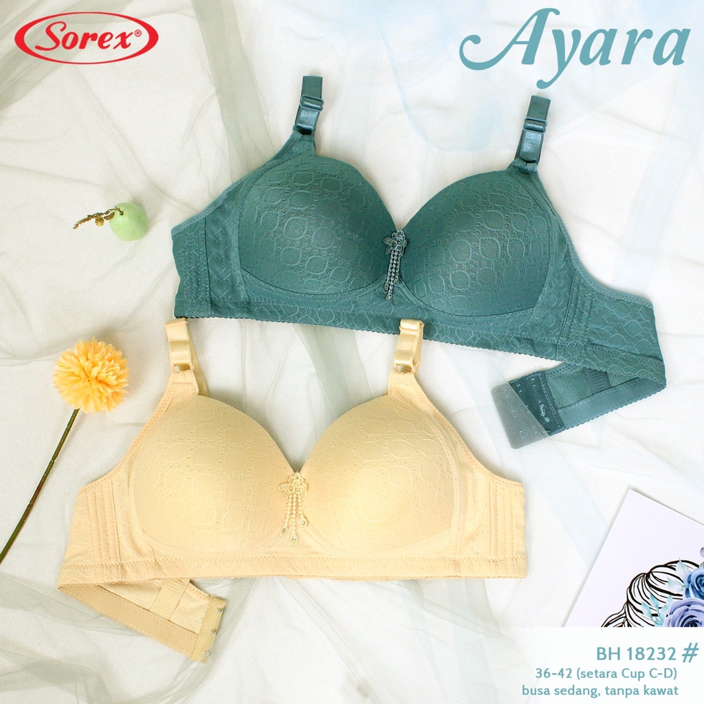 Bh Bra Sorex 18232 (Cup B-C) Busa Tipis Tanpa Kawat |jcx