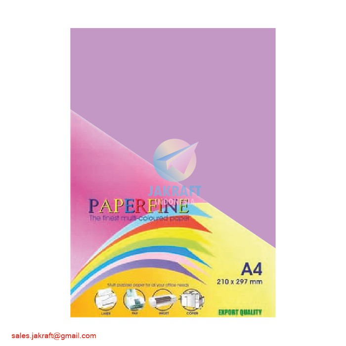 

TERMUURAAH Kertas HVS Warna 274 Violet A4 80 Gram Gsm isi 25 PAPERFINE bagus