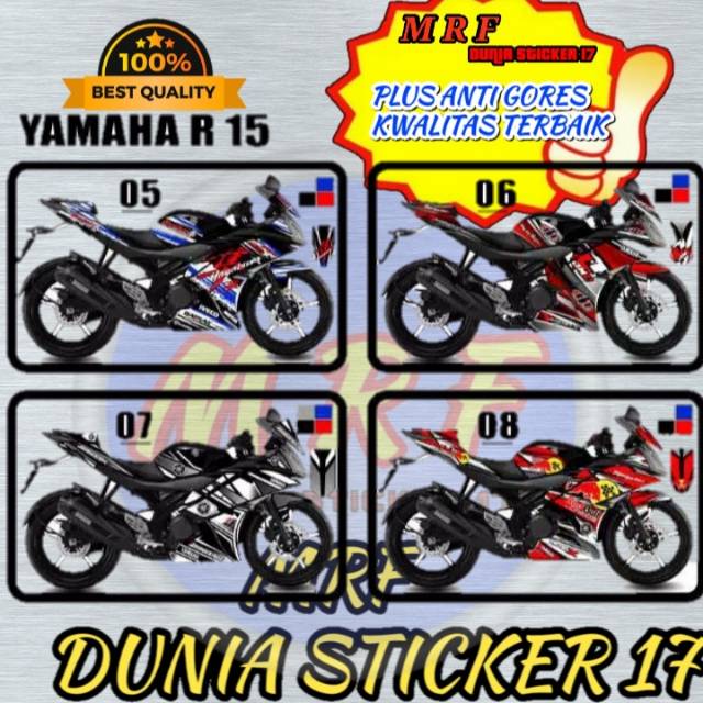 dekal yamaha R15 stiker decal yamaha R15 decal stiker yamaha R15 stiker decal motor yamaha R15 03