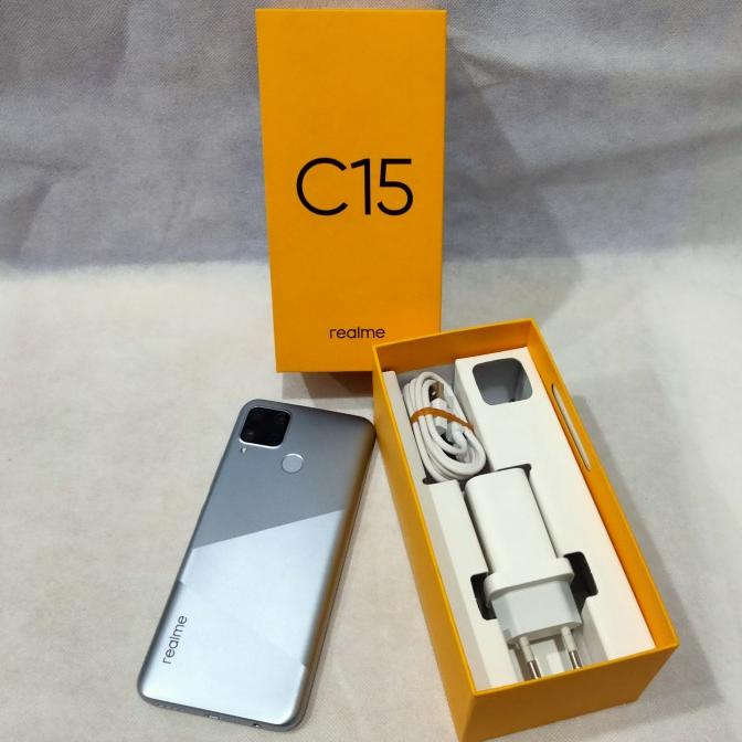[ Hp Bekas / Second ] Realme C15 Ram 4 64Gb Fullset Like New - Handphone Bekas / Second