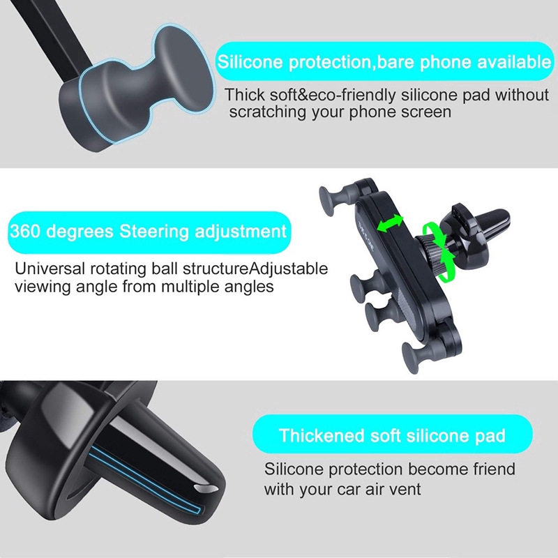 Universal Car Phone Holder Ventilasi Udara Auto Cell Phone Holder Mount Stand Gravity Bracket Untuk Ponsel Universal