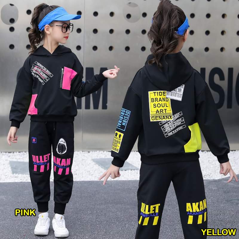 Setelan Anak Perempuan Hoodie Sporty