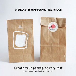 Kantong Kertas Coklat Polos SOS 12x7x19cm Kantong Paper Bag Souvenir
